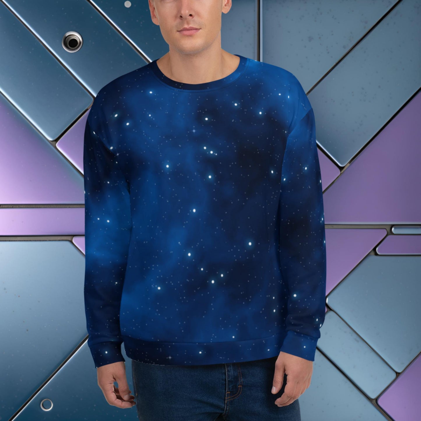 Blue Nebula - Fleece-Lined Sweatshirt