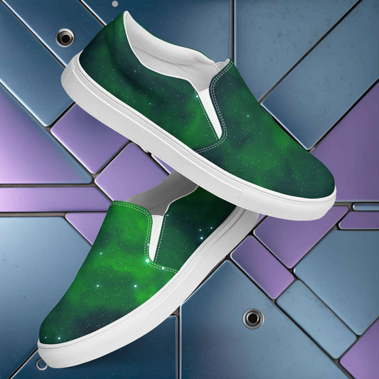 Green Nebula - Women’s slip-on canvas shoes