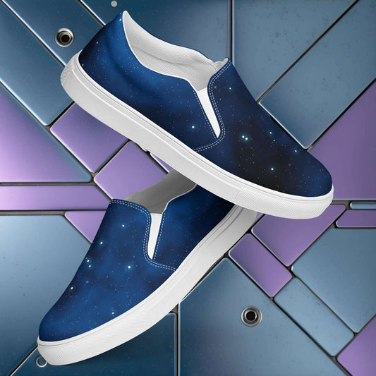 Blue Nebula - Women’s slip-on canvas shoes